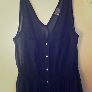 Long black sheer cover up